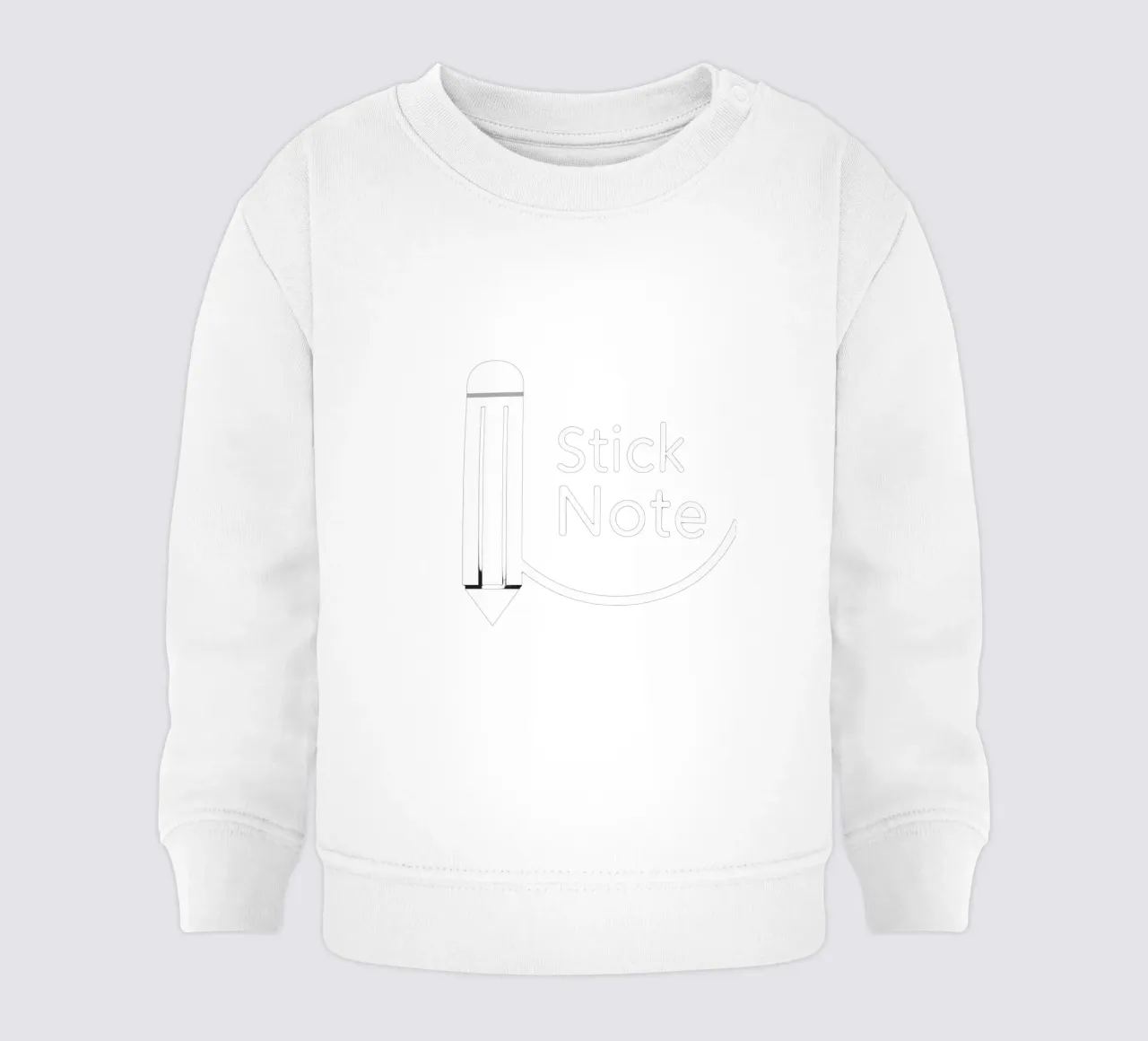 Design simple et moderne représentant un crayon et une note adhésive sweat pour bébé de DesignDoodle