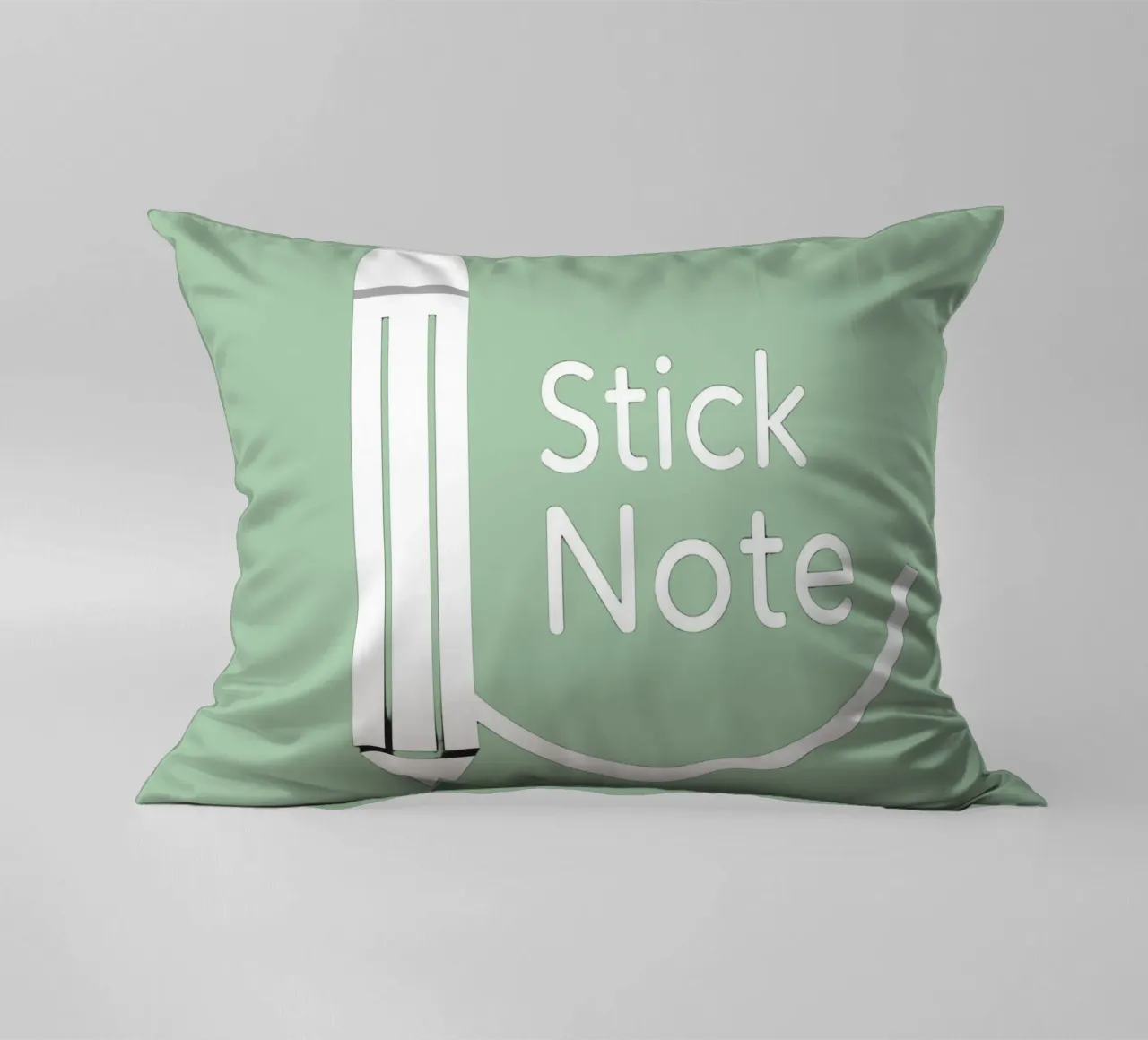 Simple and modern design featuring pencil and a sticky note decorative cushion by DesignDoodle