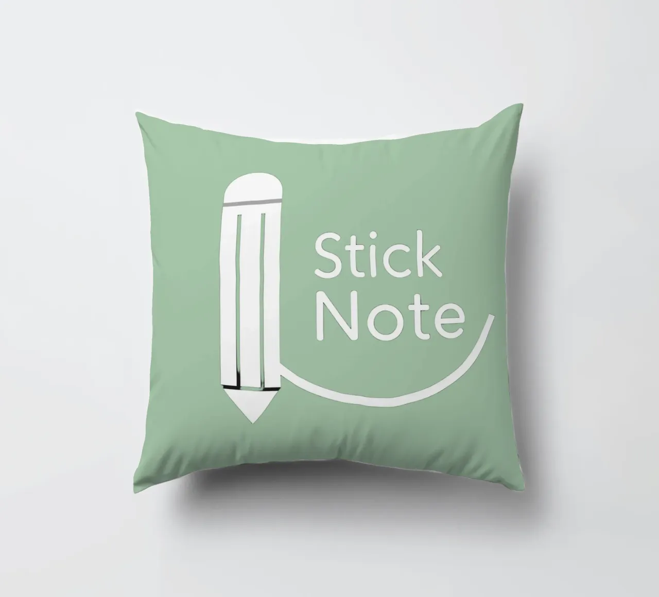 Simple and modern design featuring pencil and a sticky note decorative cushion by DesignDoodle