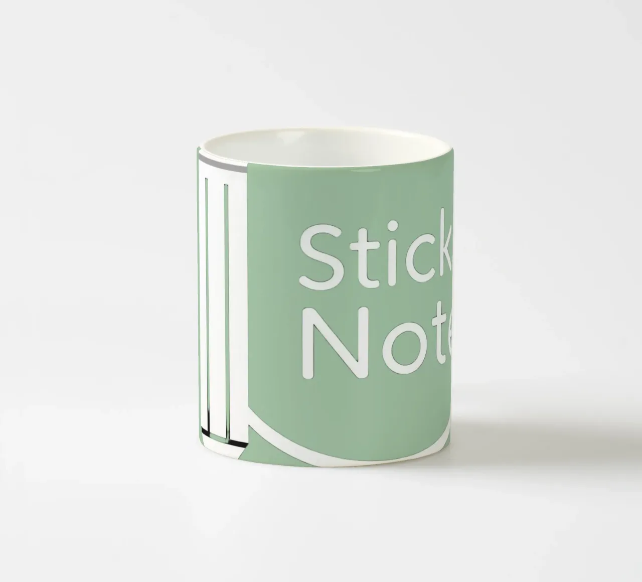 Simple and modern design featuring pencil and a sticky note ceramic mug by DesignDoodle