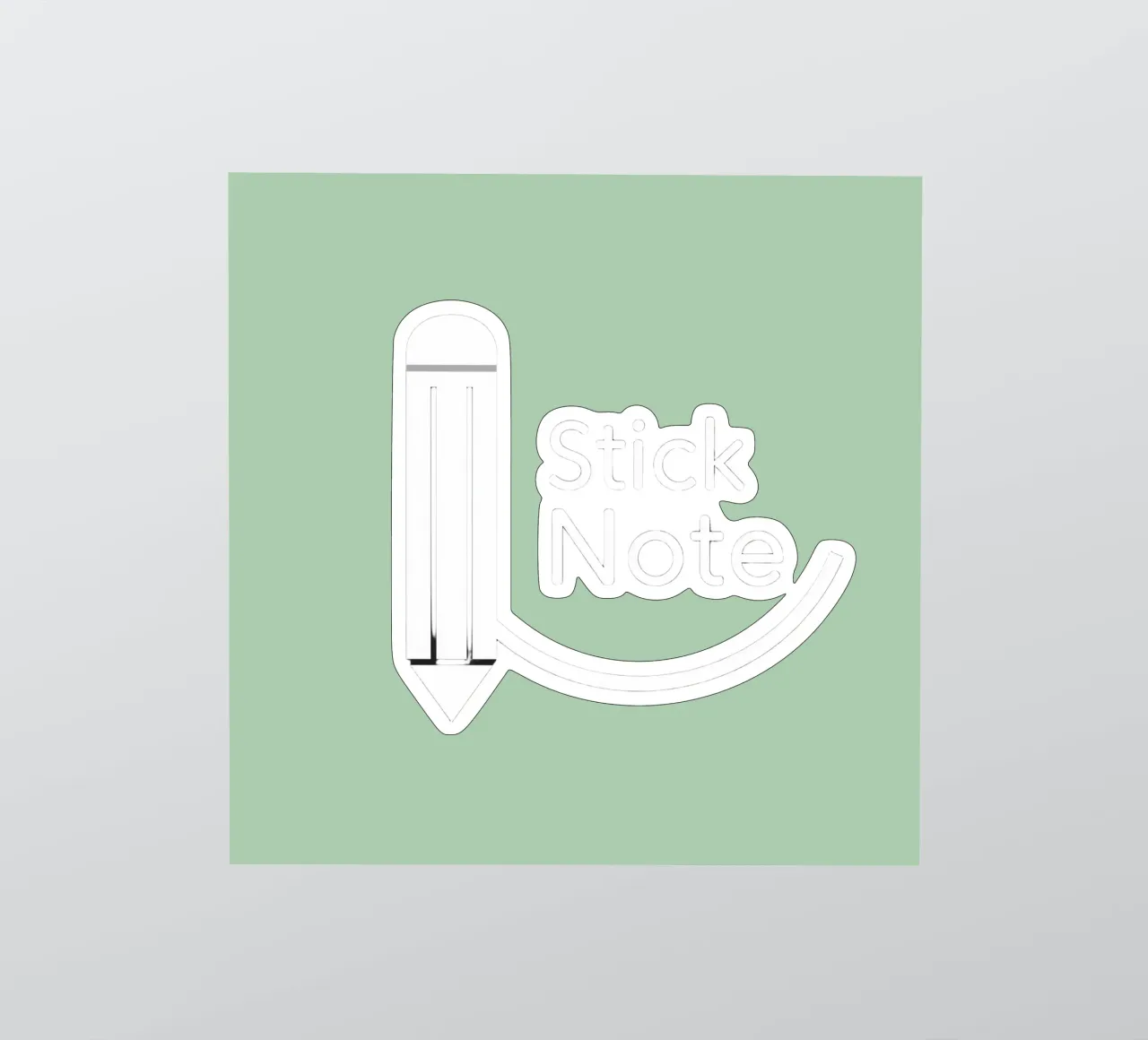 Design simple et moderne représentant un crayon et une note adhésive autocollant de DesignDoodle