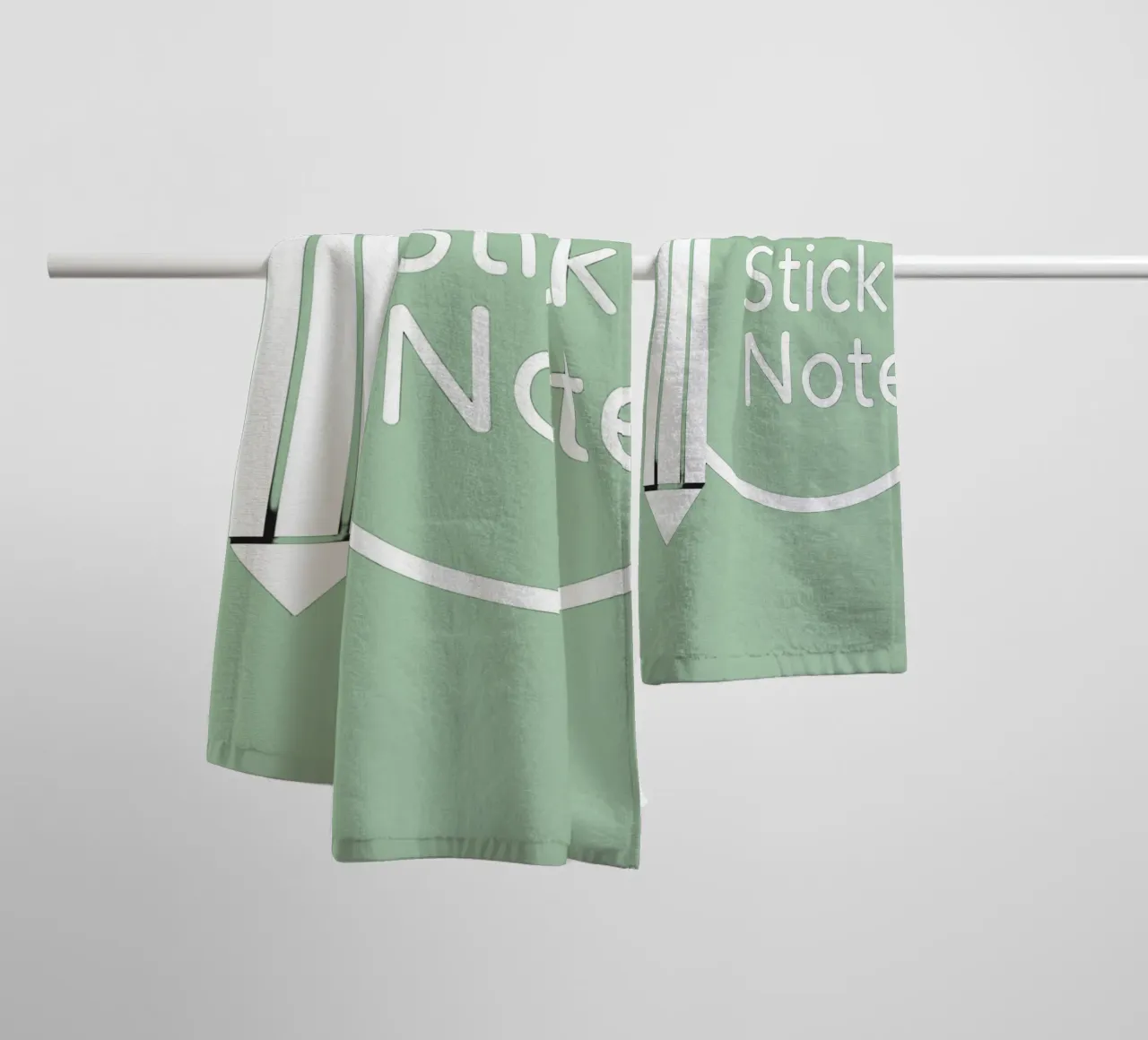 Simple and modern design featuring pencil and a sticky note towel by DesignDoodle