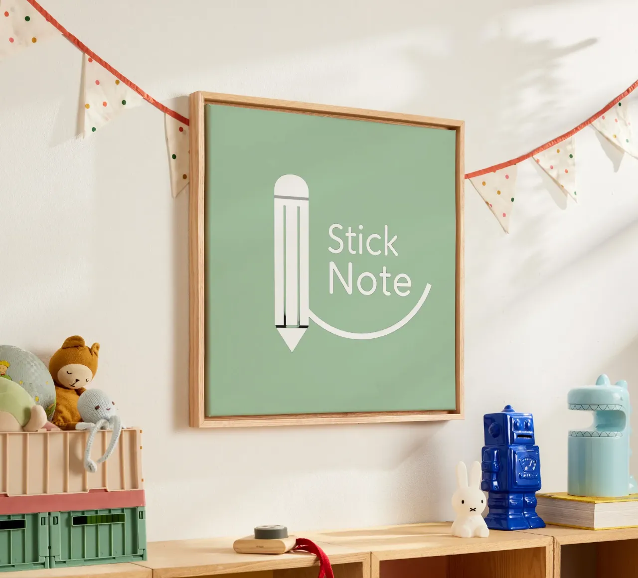 Simple and modern design featuring pencil and a sticky note canvas by DesignDoodle
