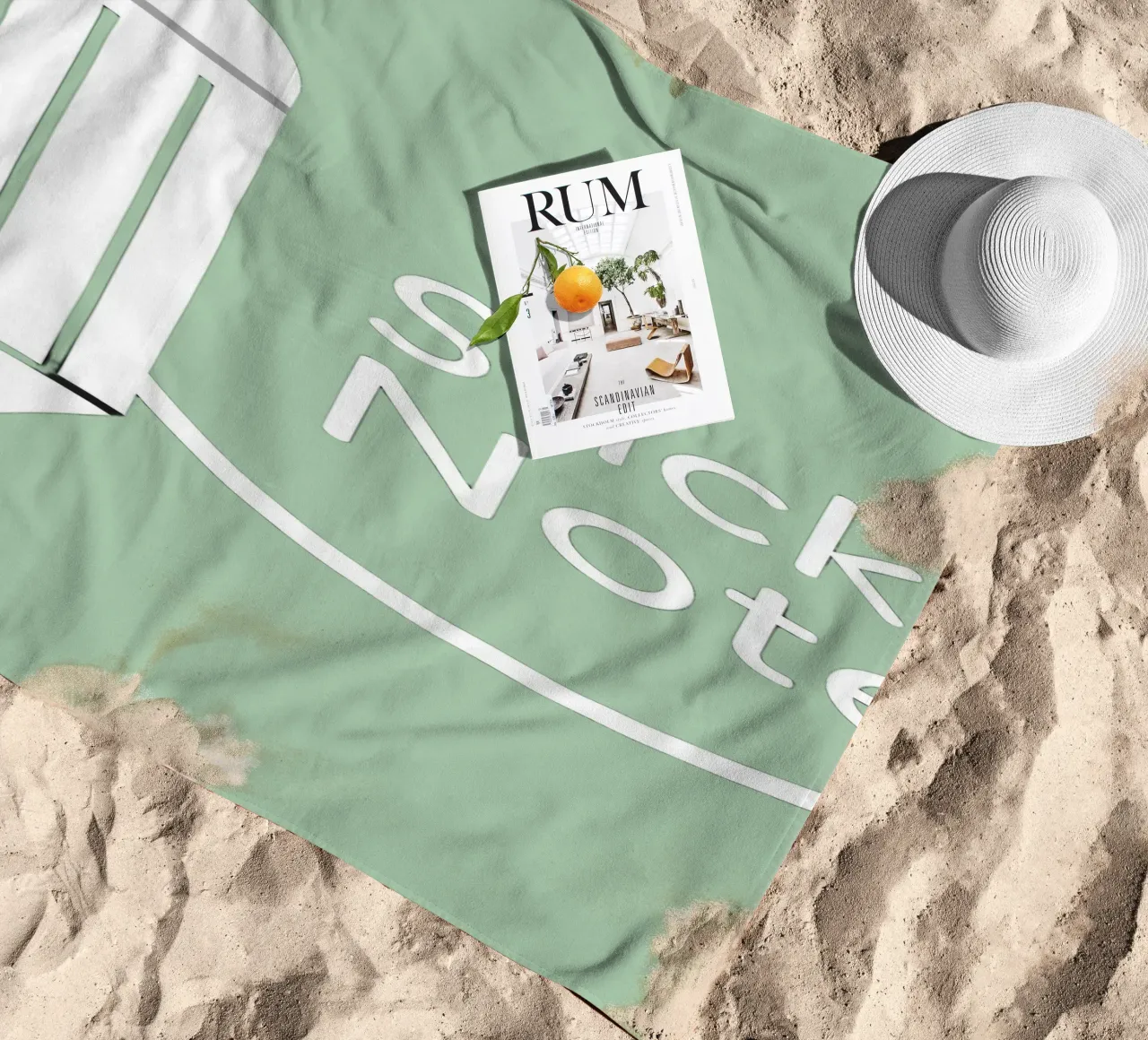 Simple and modern design featuring pencil and a sticky note beach towel by DesignDoodle