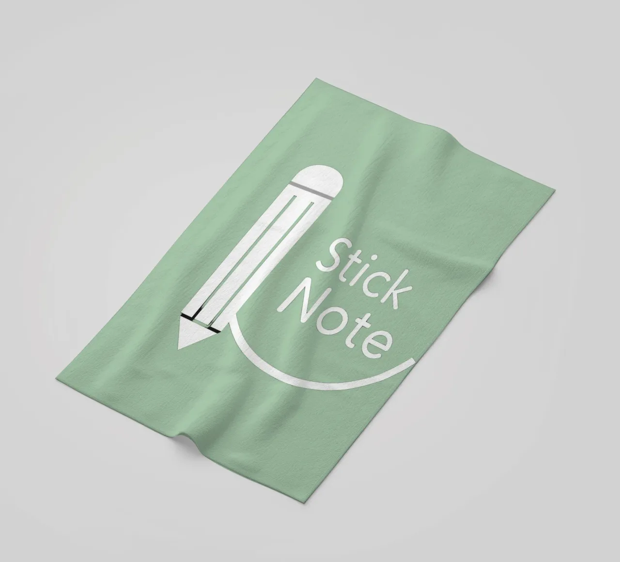 Simple and modern design featuring pencil and a sticky note beach towel by DesignDoodle