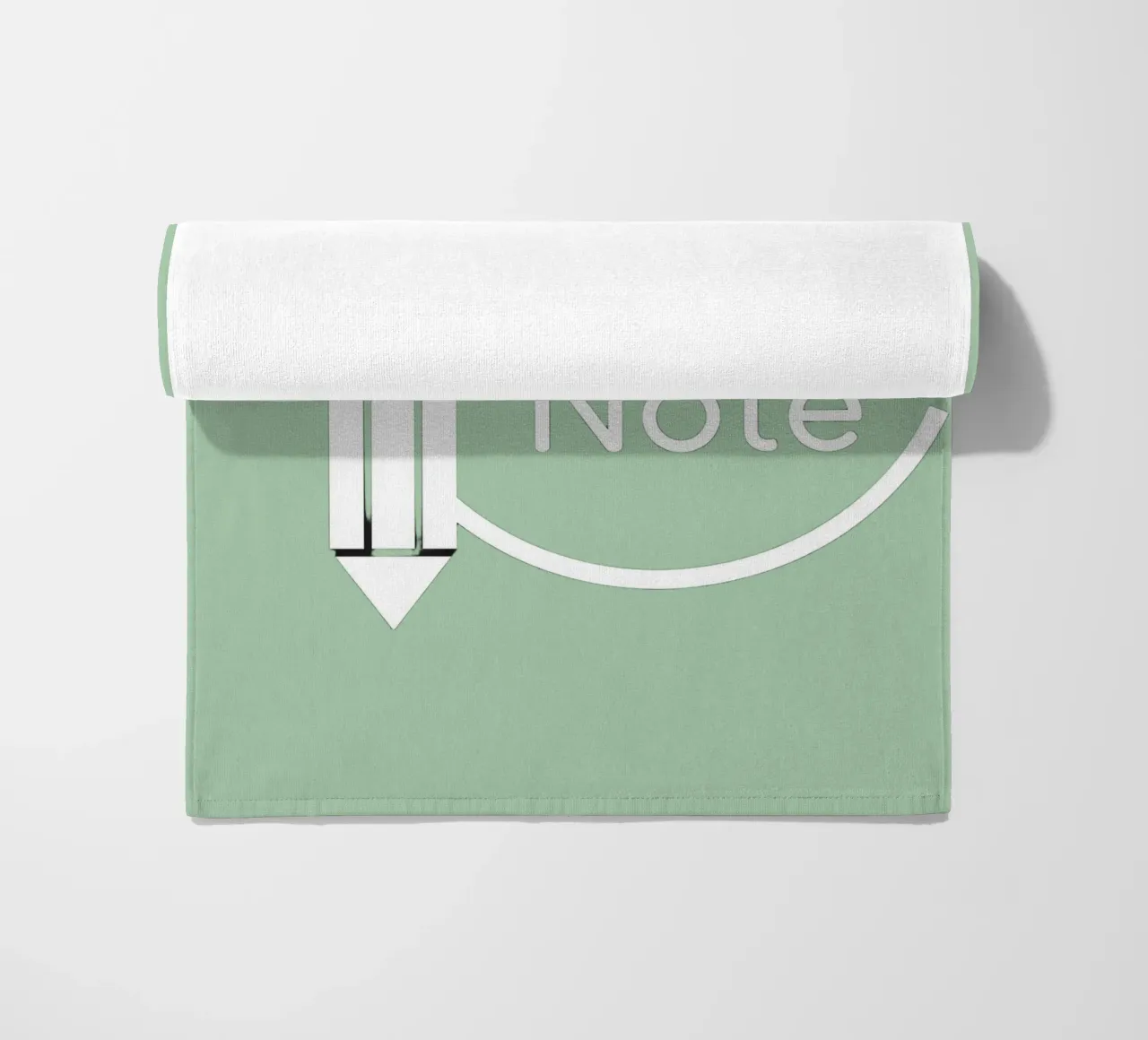 Simple and modern design featuring pencil and a sticky note beach towel by DesignDoodle