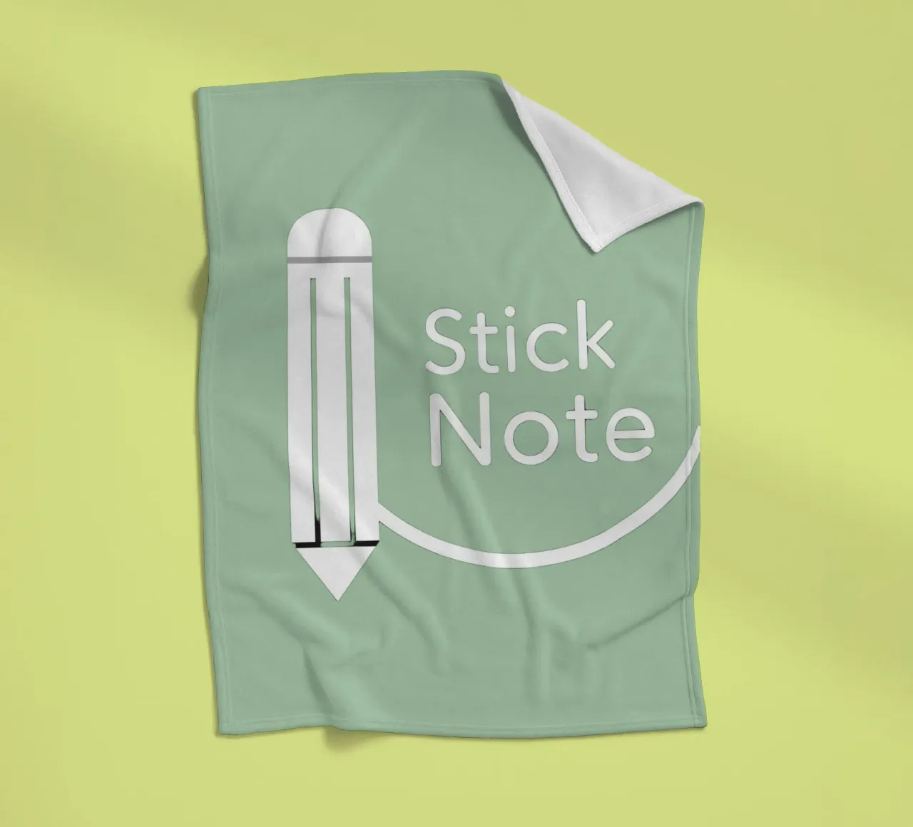 Simple and modern design featuring pencil and a sticky note fleece blanket by DesignDoodle