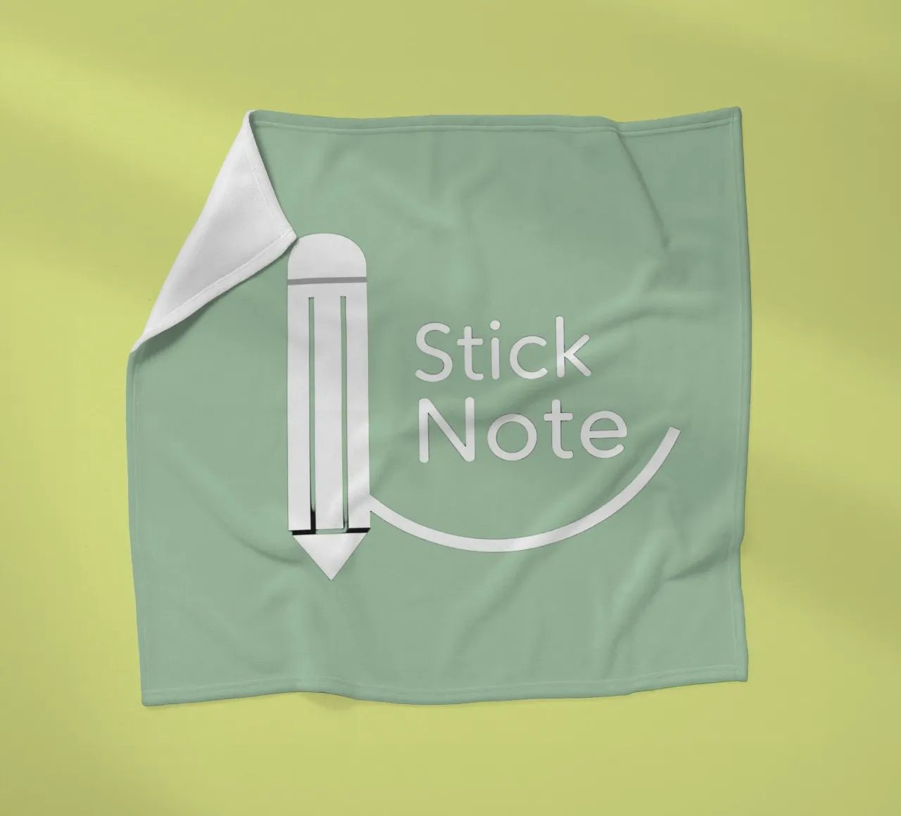Simple and modern design featuring pencil and a sticky note fleece blanket by DesignDoodle