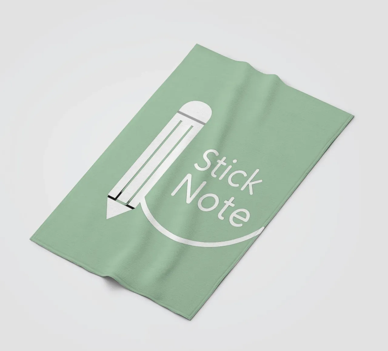 Simple and modern design featuring pencil and a sticky note fleece blanket by DesignDoodle