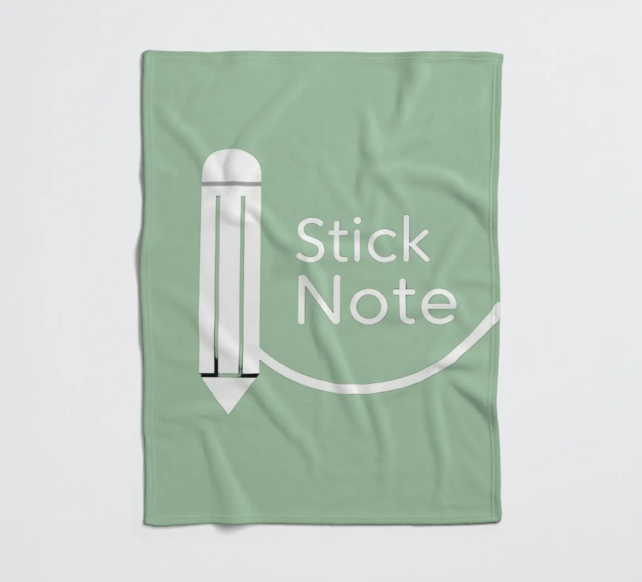 Simple and modern design featuring pencil and a sticky note fleece blanket by DesignDoodle