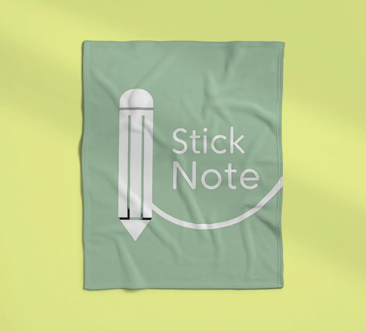 Simple and modern design featuring pencil and a sticky note fleece blanket by DesignDoodle