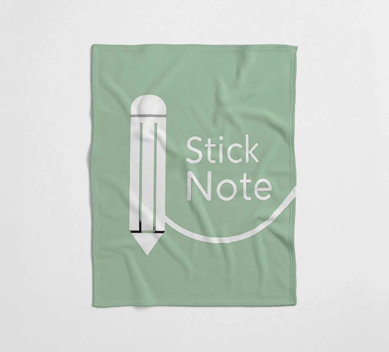 Simple and modern design featuring pencil and a sticky note fleece blanket by DesignDoodle