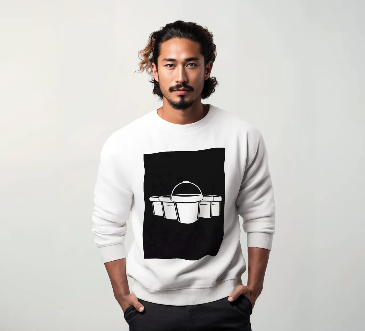 Cinque semplici secchi bianchi disposti in modo circolare felpa da DesignDoodle