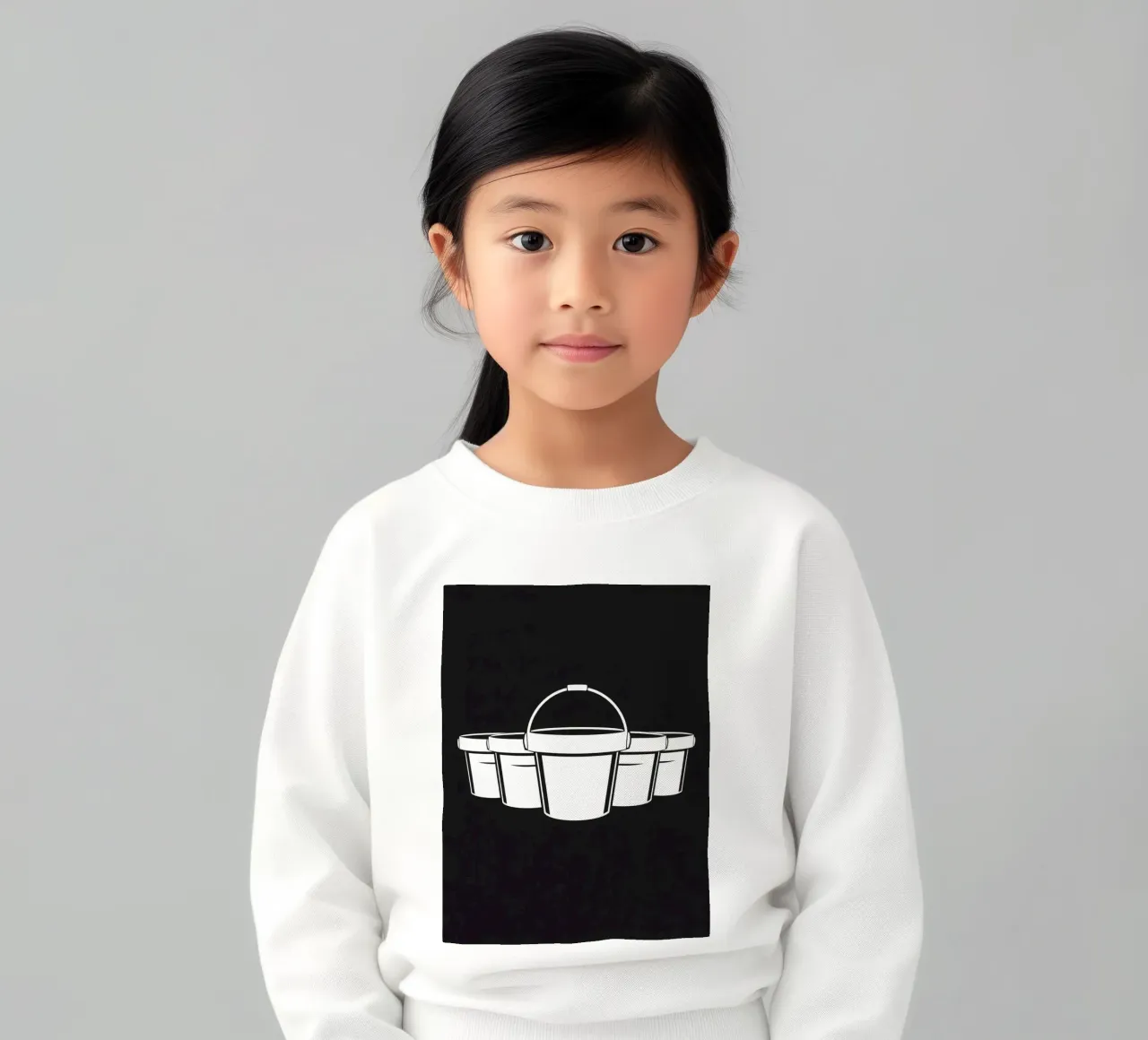 Cinque semplici secchi bianchi disposti in modo circolare felpa bambino da DesignDoodle