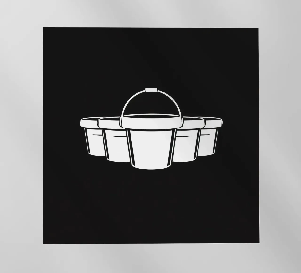 Cinque semplici secchi bianchi disposti in modo circolare pellicola backlit da DesignDoodle