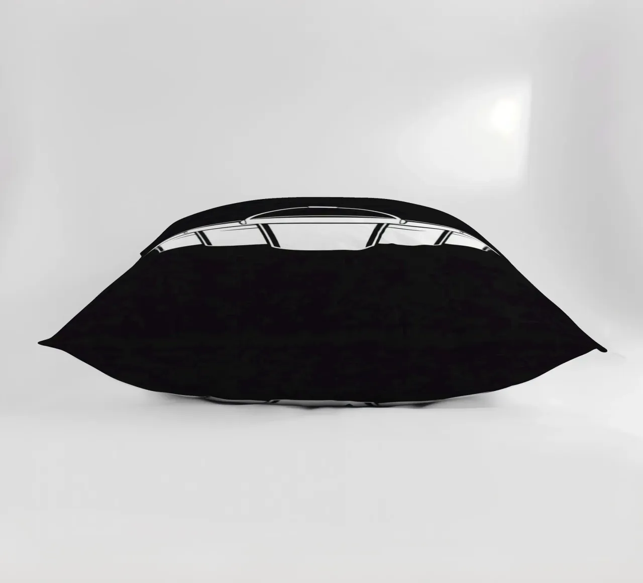 Five simple white buckets arranged in a circular pattern decorative cushion by DesignDoodle