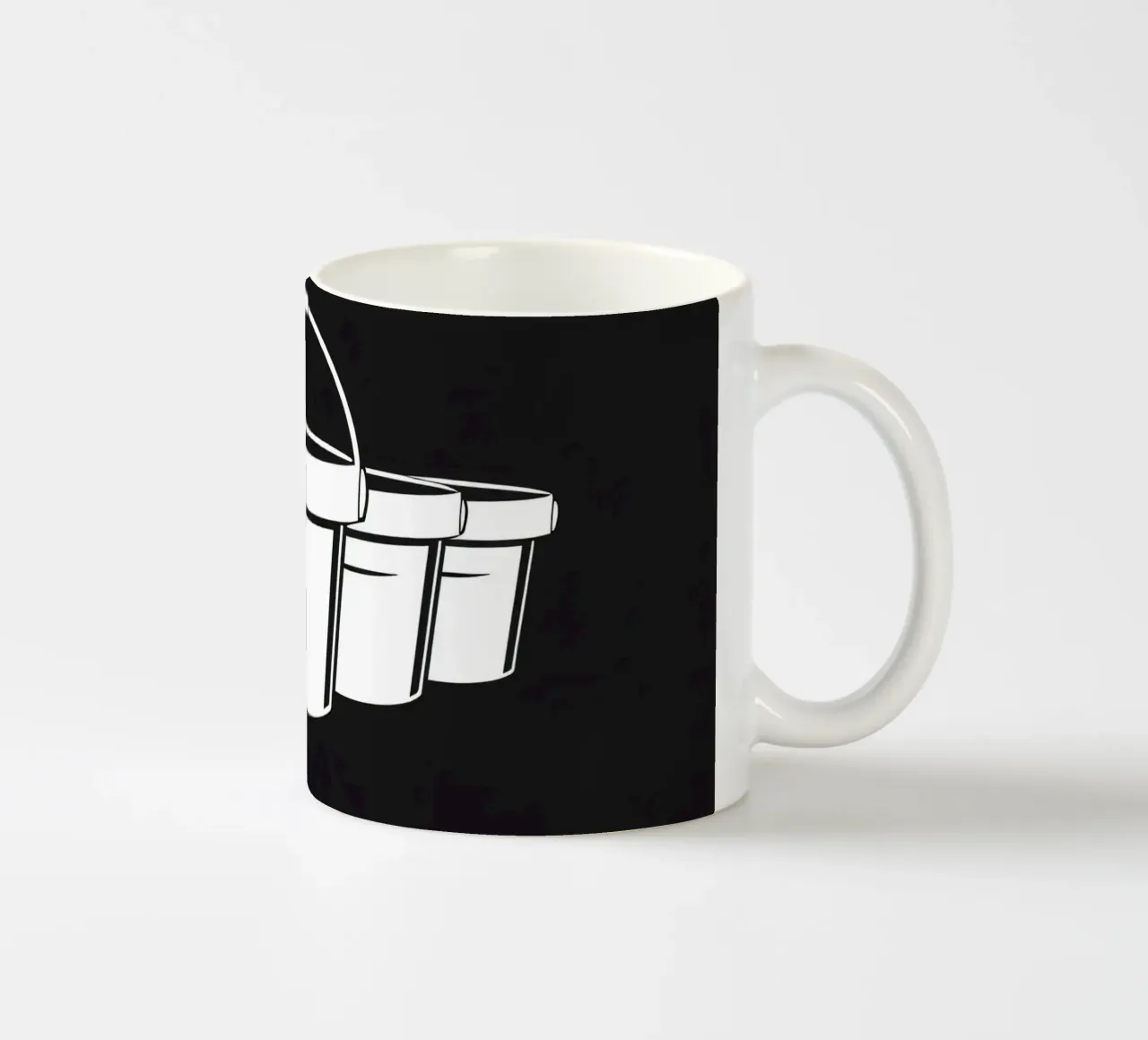 Cinque semplici secchi bianchi disposti in modo circolare tazza in ceramica da DesignDoodle