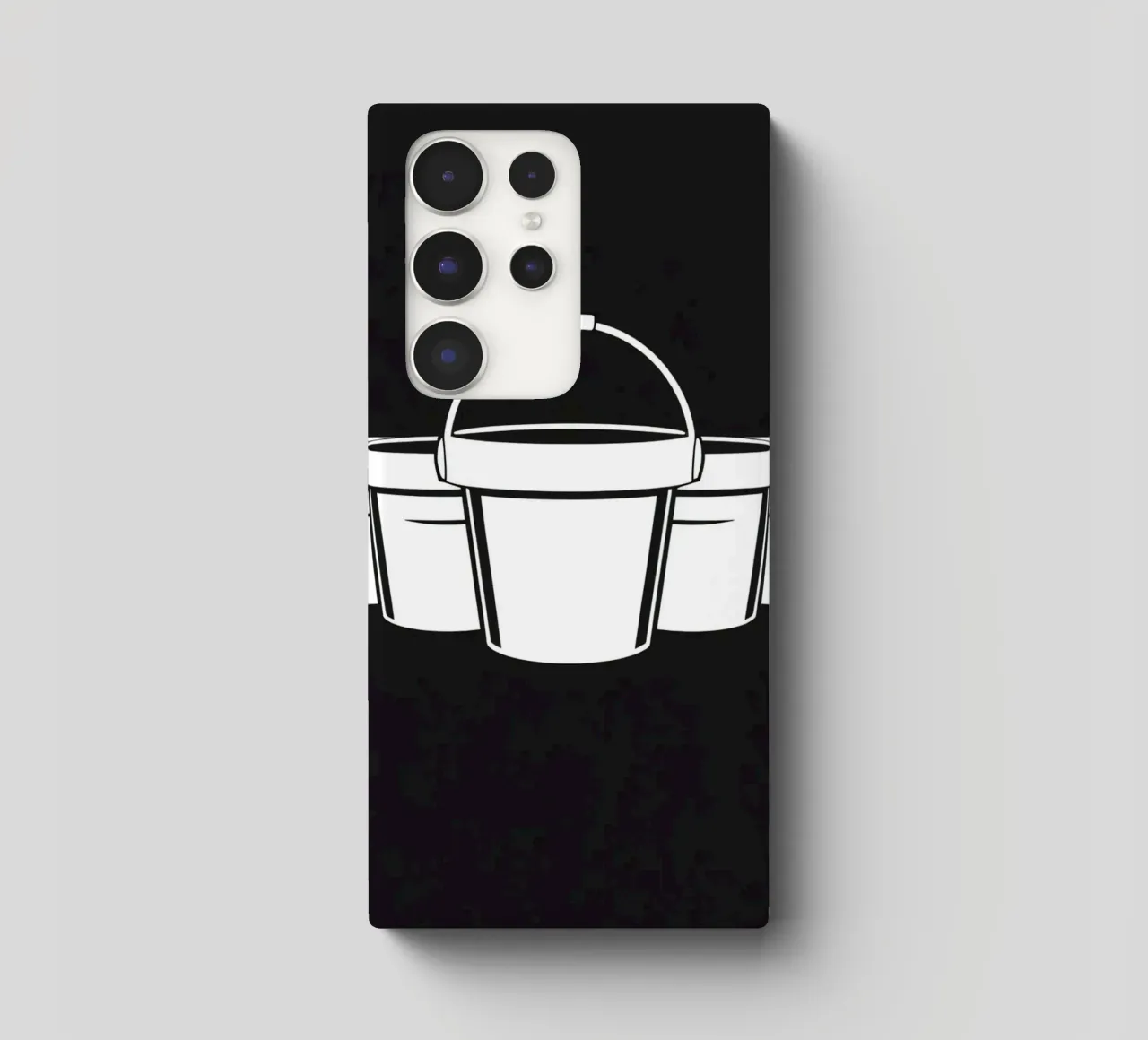Five simple white buckets arranged in a circular pattern samsung phone case by DesignDoodle