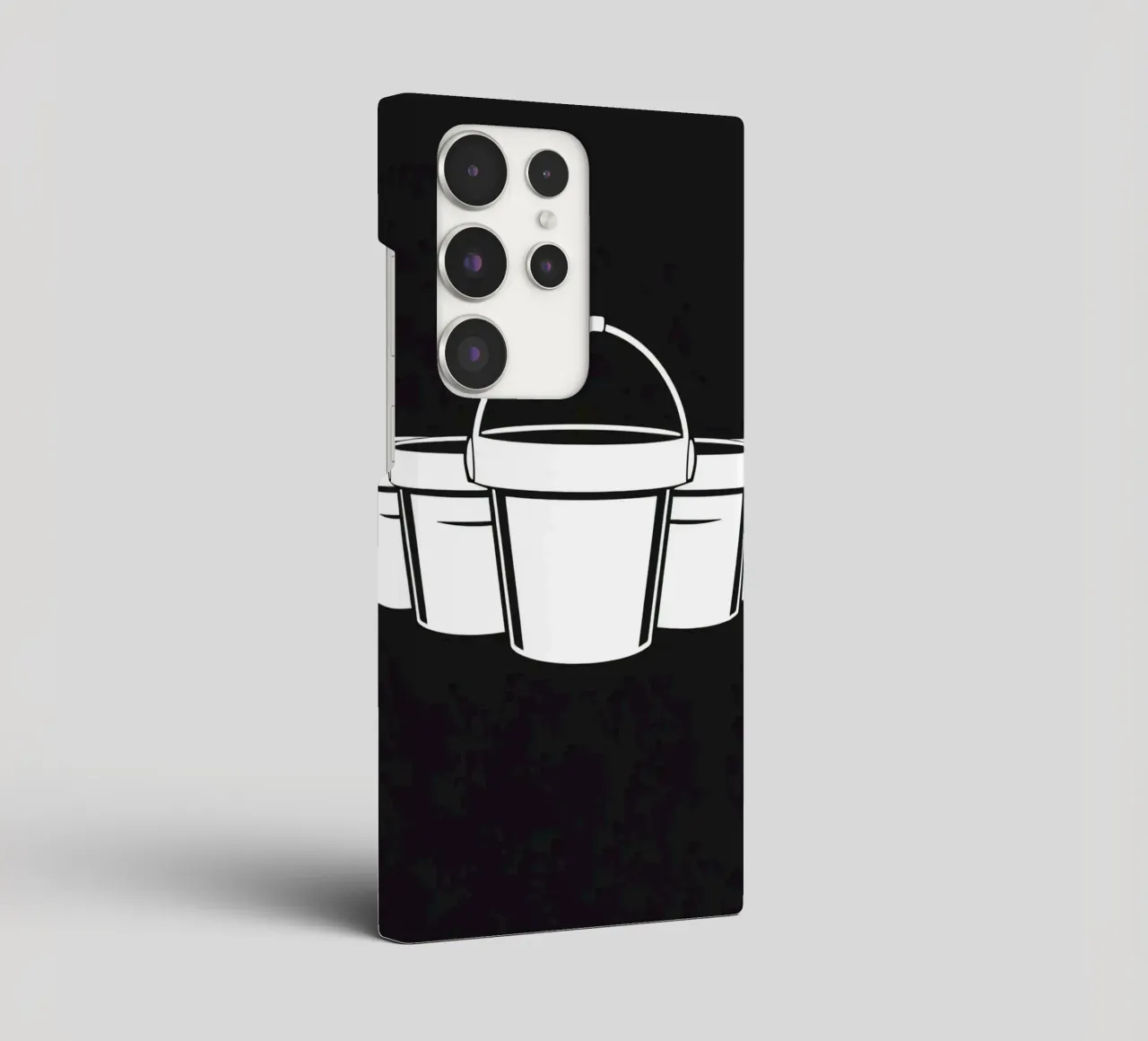 Five simple white buckets arranged in a circular pattern samsung phone case by DesignDoodle