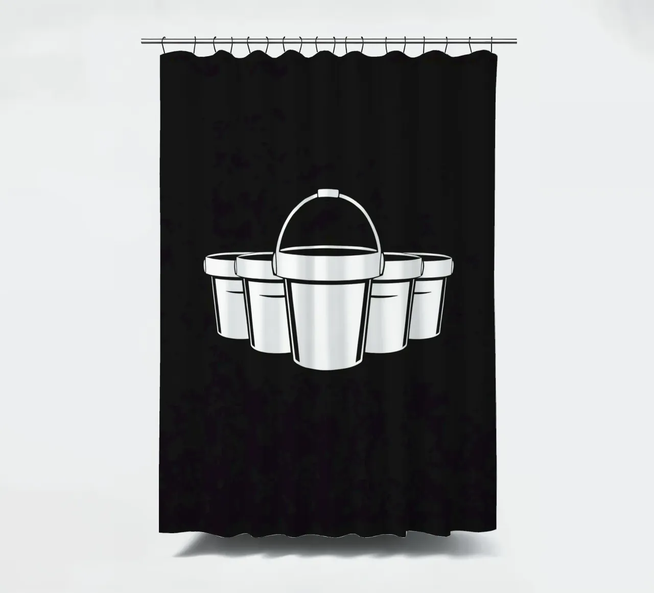 Cinque semplici secchi bianchi disposti in modo circolare tenda da doccia da DesignDoodle