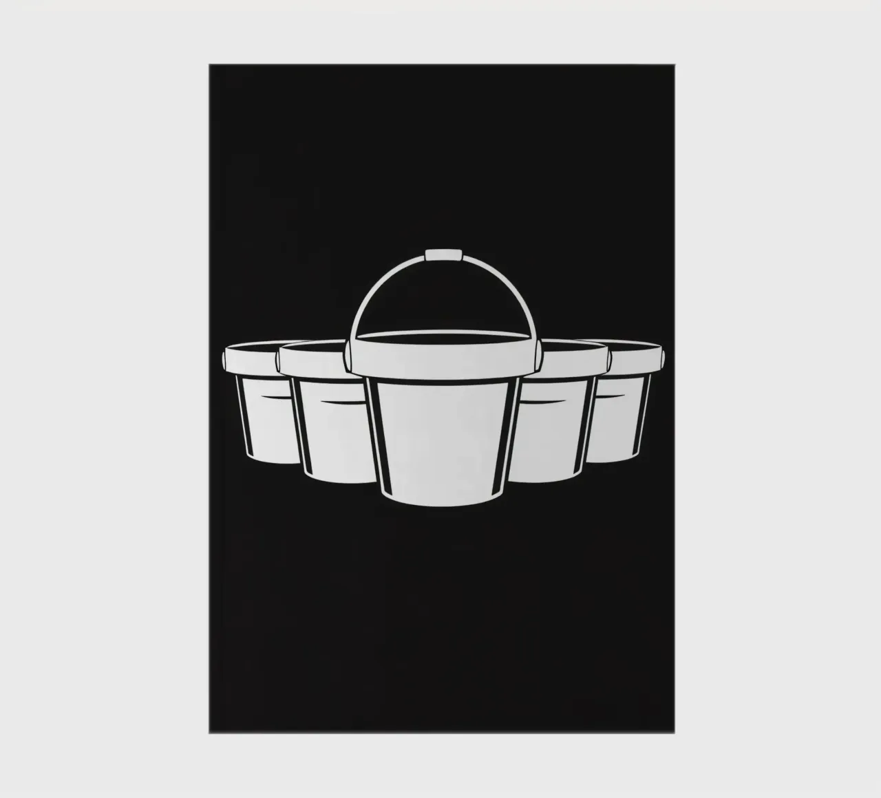 Five simple white buckets arranged in a circular pattern notebook by DesignDoodle