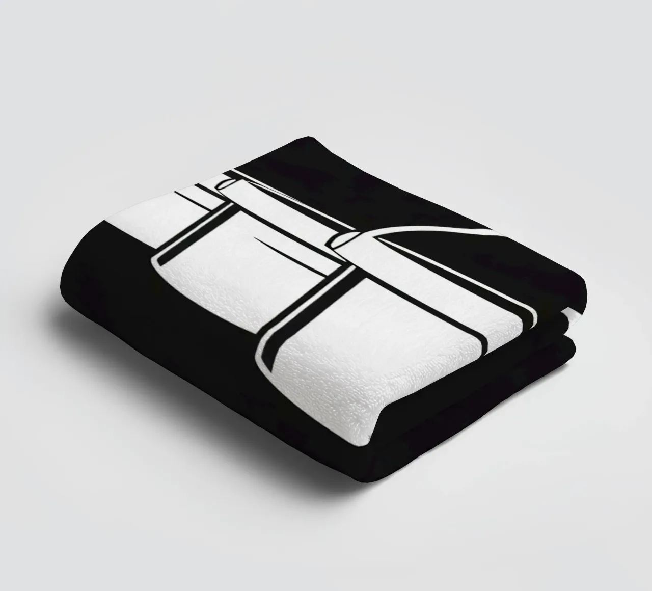 Five simple white buckets arranged in a circular pattern towel by DesignDoodle