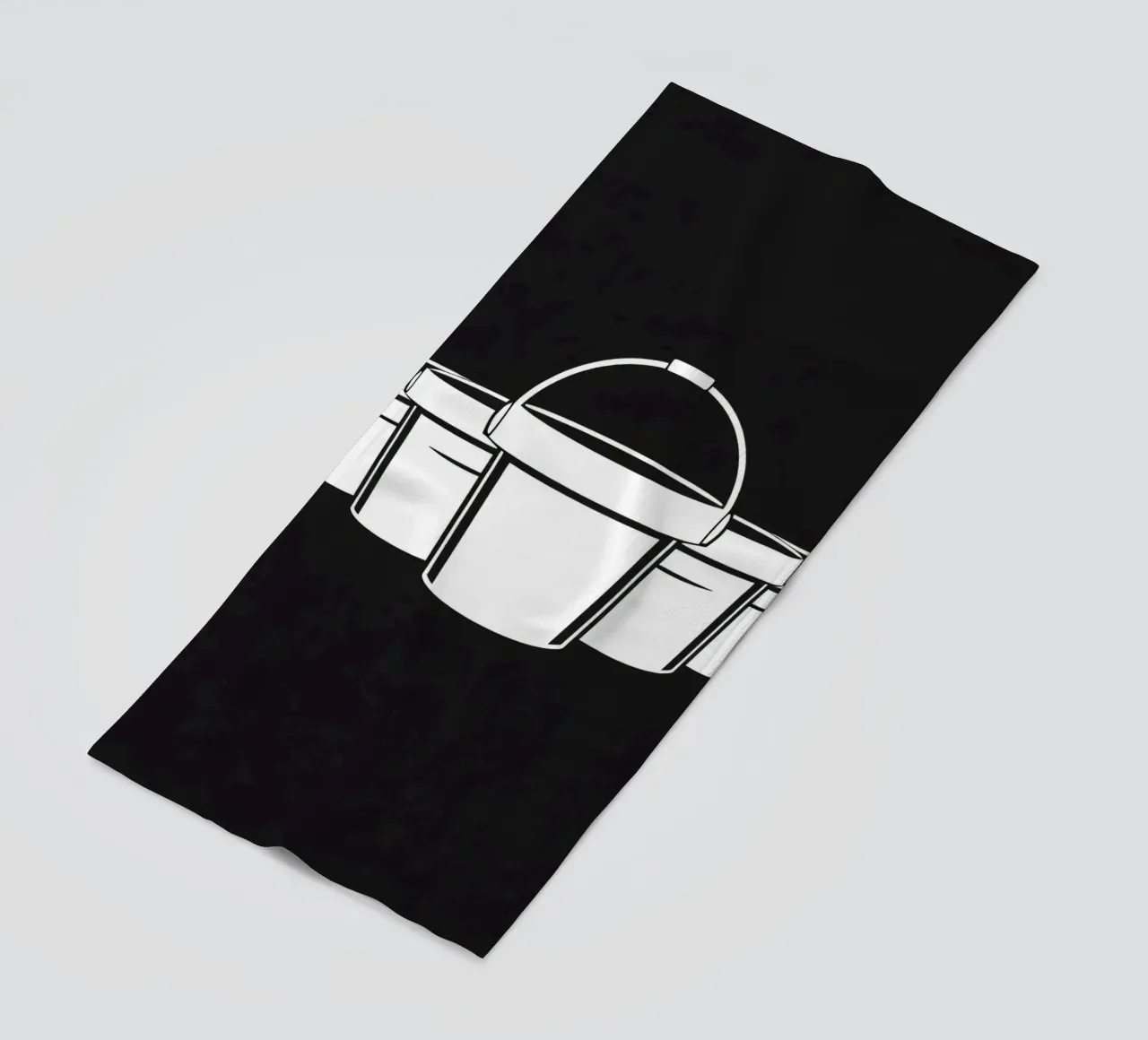 Cinque semplici secchi bianchi disposti in modo circolare telo mare da DesignDoodle