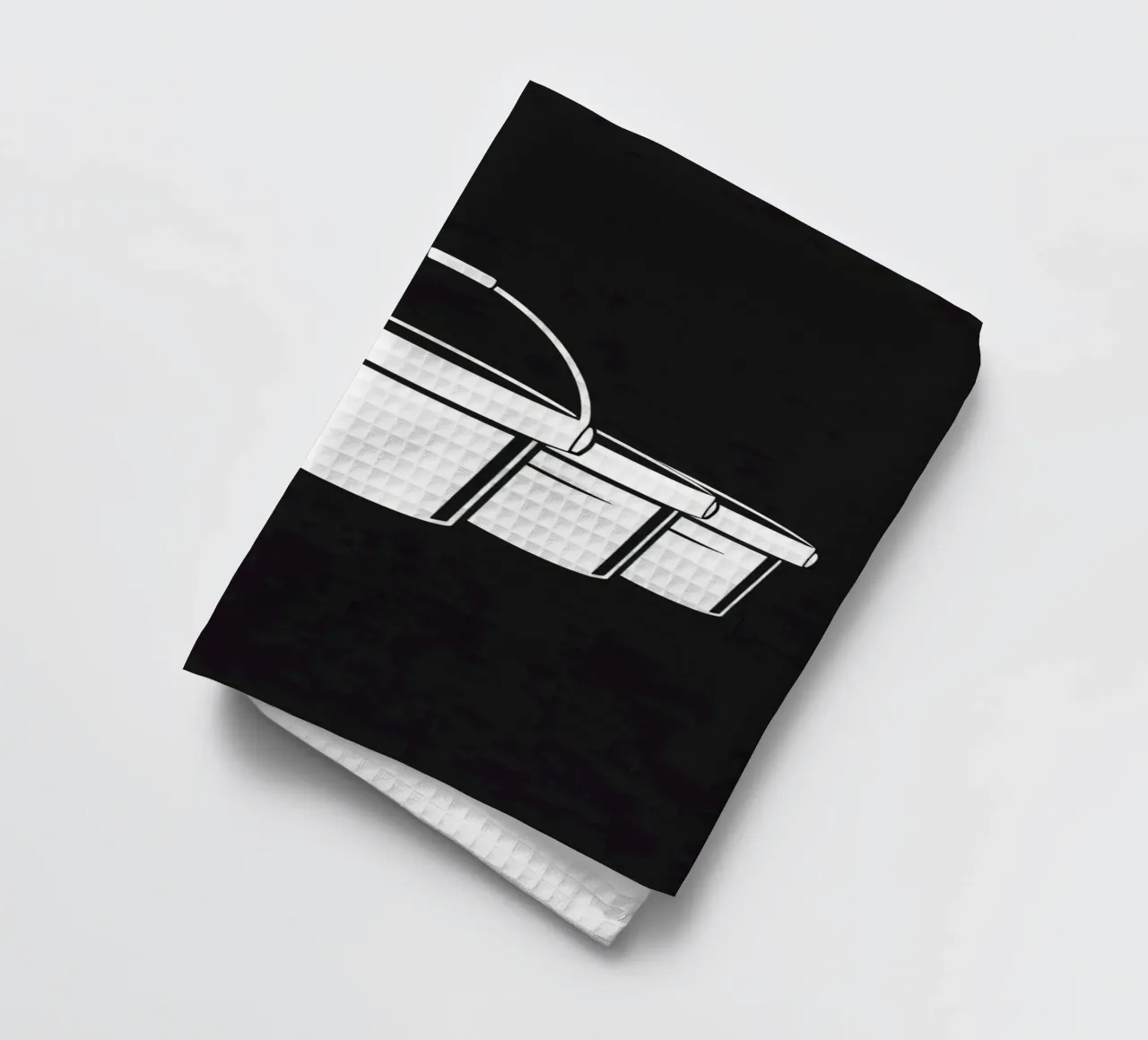 Cinque semplici secchi bianchi disposti in modo circolare canovaccio da cucina da DesignDoodle