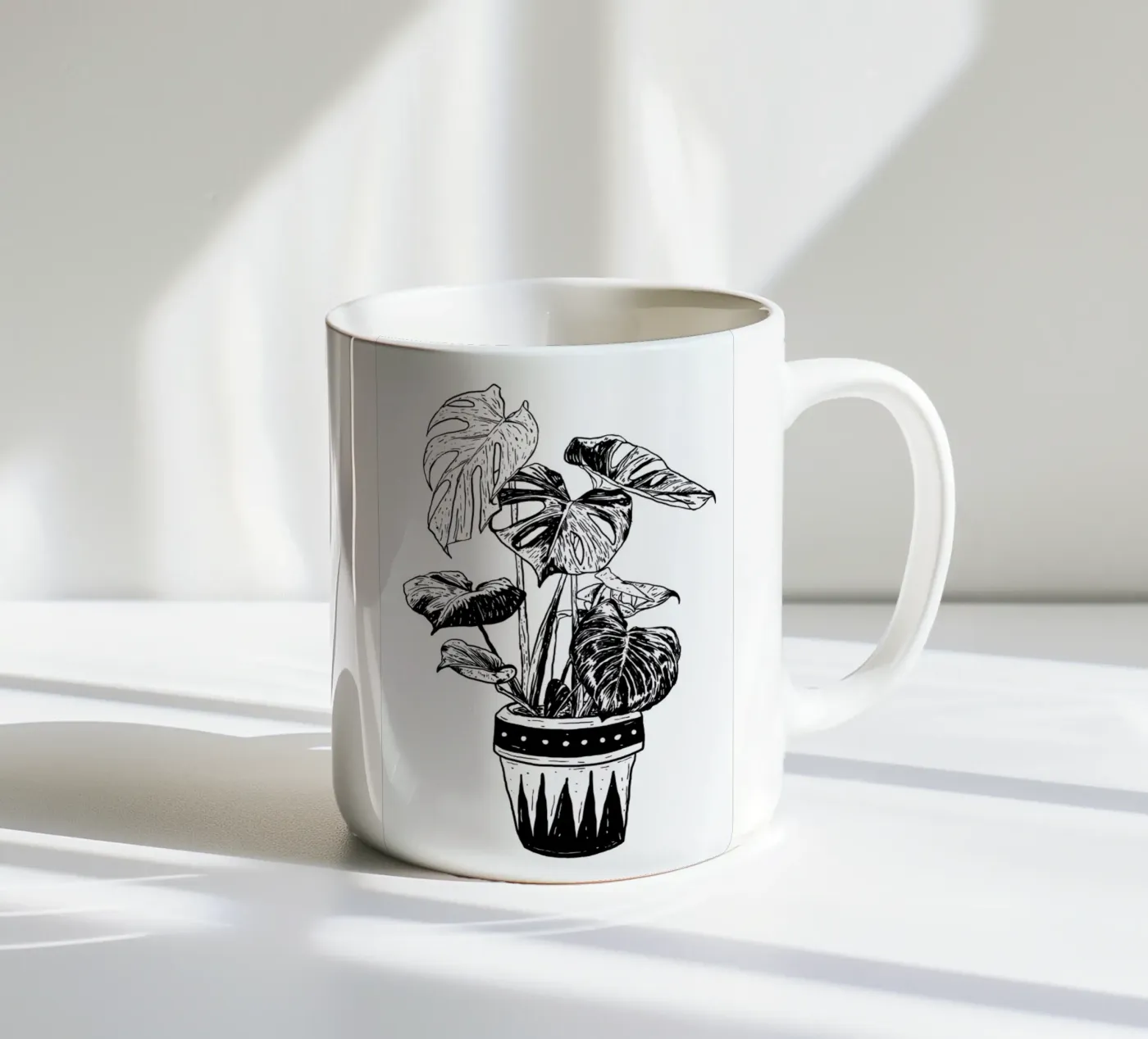 Monstera ceramic mug by Nick Cocozza
