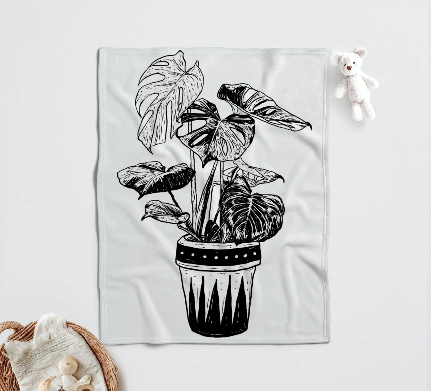 Monstera Fleecedecke von Nick Cocozza
