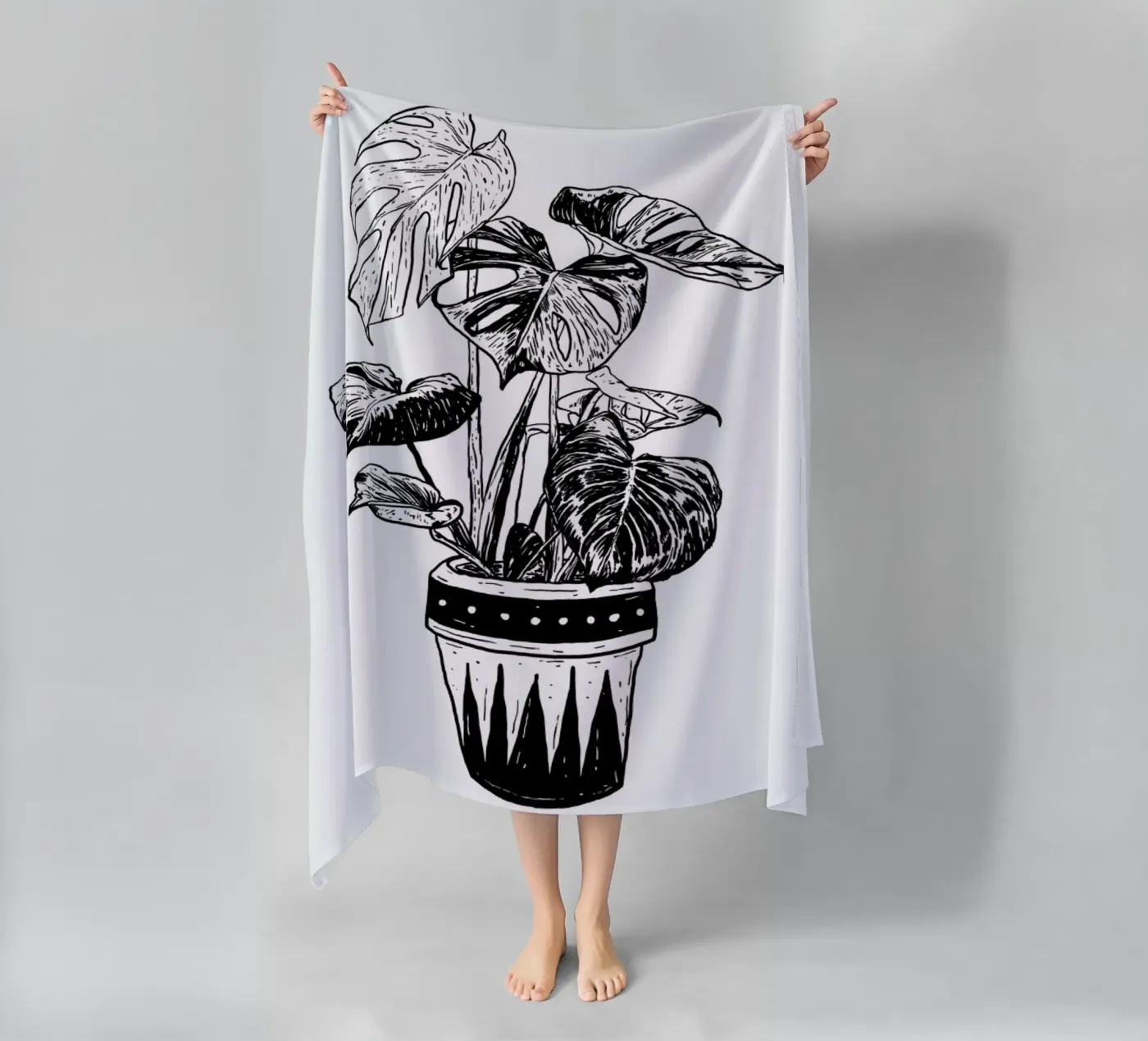 Monstera beach towel by Nick Cocozza