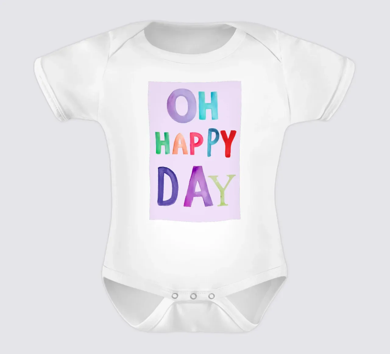 Oh happy day body neonato maniche corte da AESTHETIC VIBES by Isabel