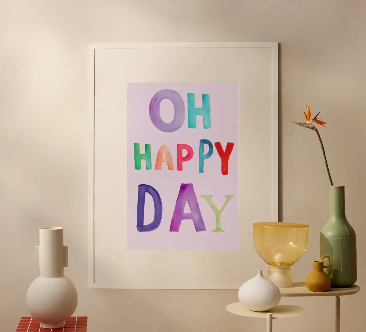 Oh happy day poster van AESTHETIC VIBES by Isabel