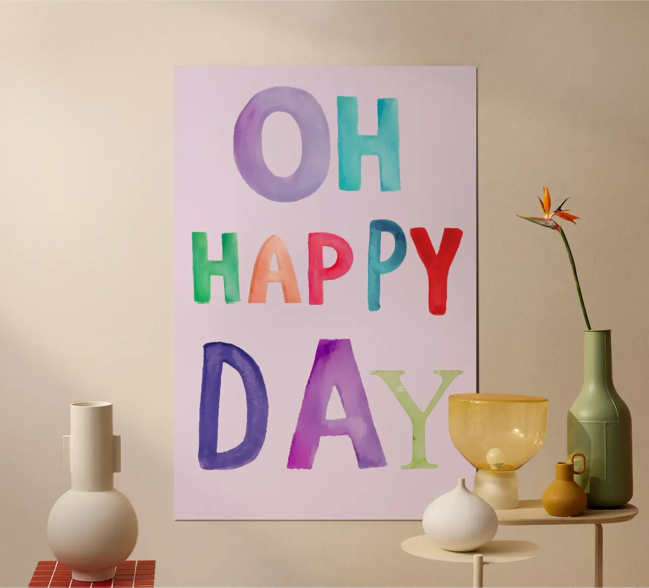 Oh happy day poster van AESTHETIC VIBES by Isabel