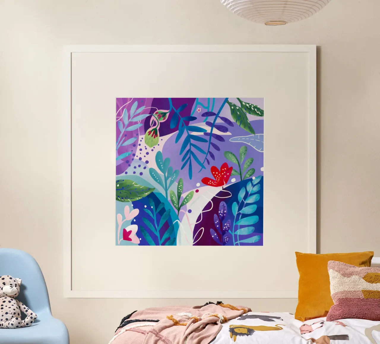 Sussurro della foresta magica poster con telaio in legno da Zep Layers