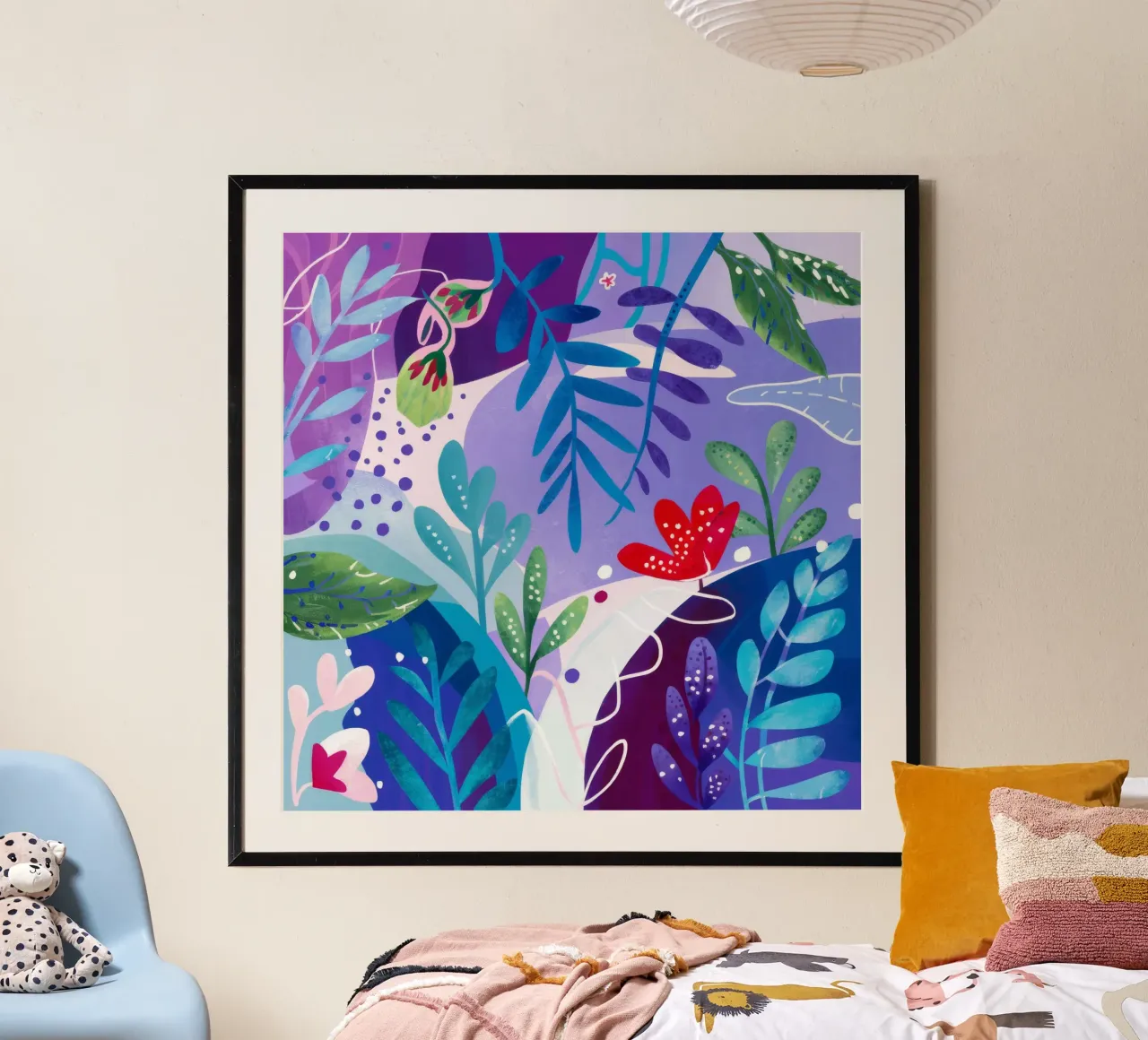 Sussurro della foresta magica poster con telaio in legno da Zep Layers