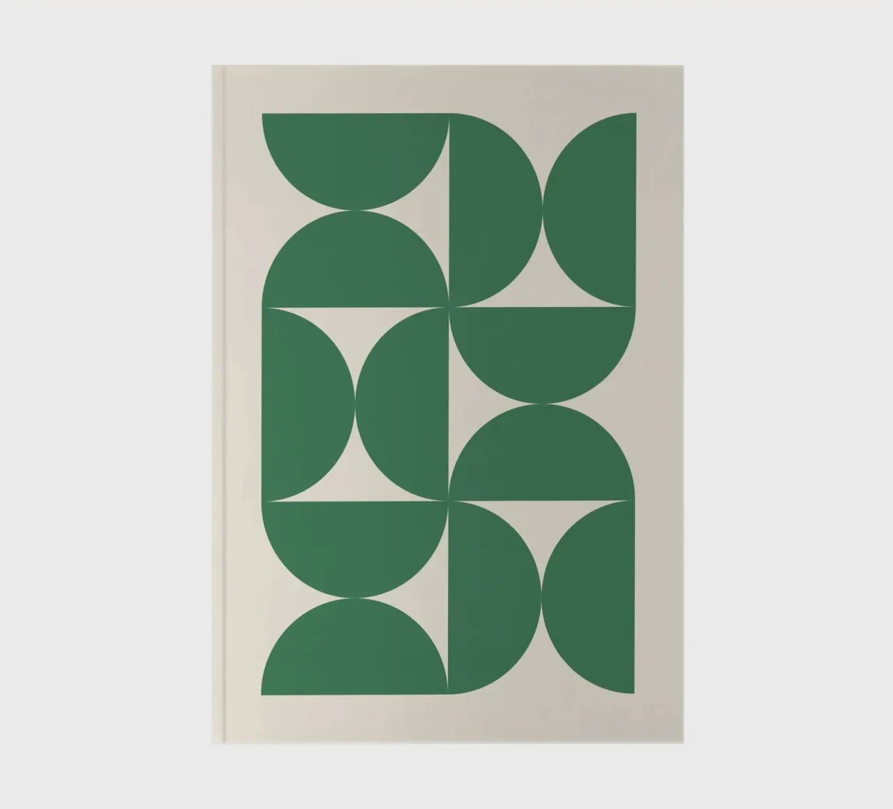Bauhuas Green Semi-Circles Pattern notebook by Paigaam Studio