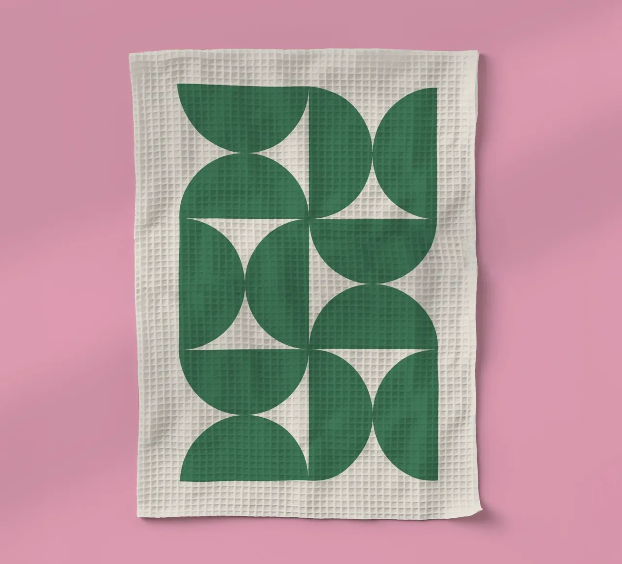 Bauhuas Green Semi-Circles Pattern tea towel by Paigaam Studio