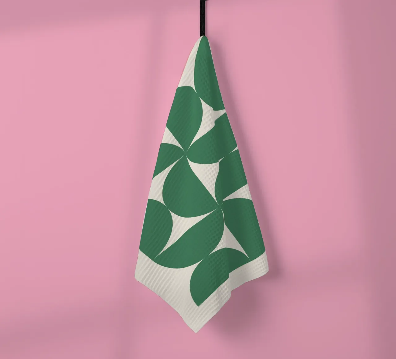 Bauhuas Green Semi-Circles Pattern tea towel by Paigaam Studio