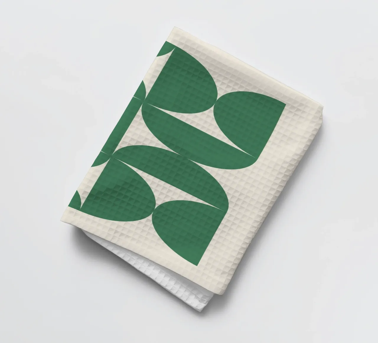 Bauhuas Green Semi-Circles Pattern tea towel by Paigaam Studio