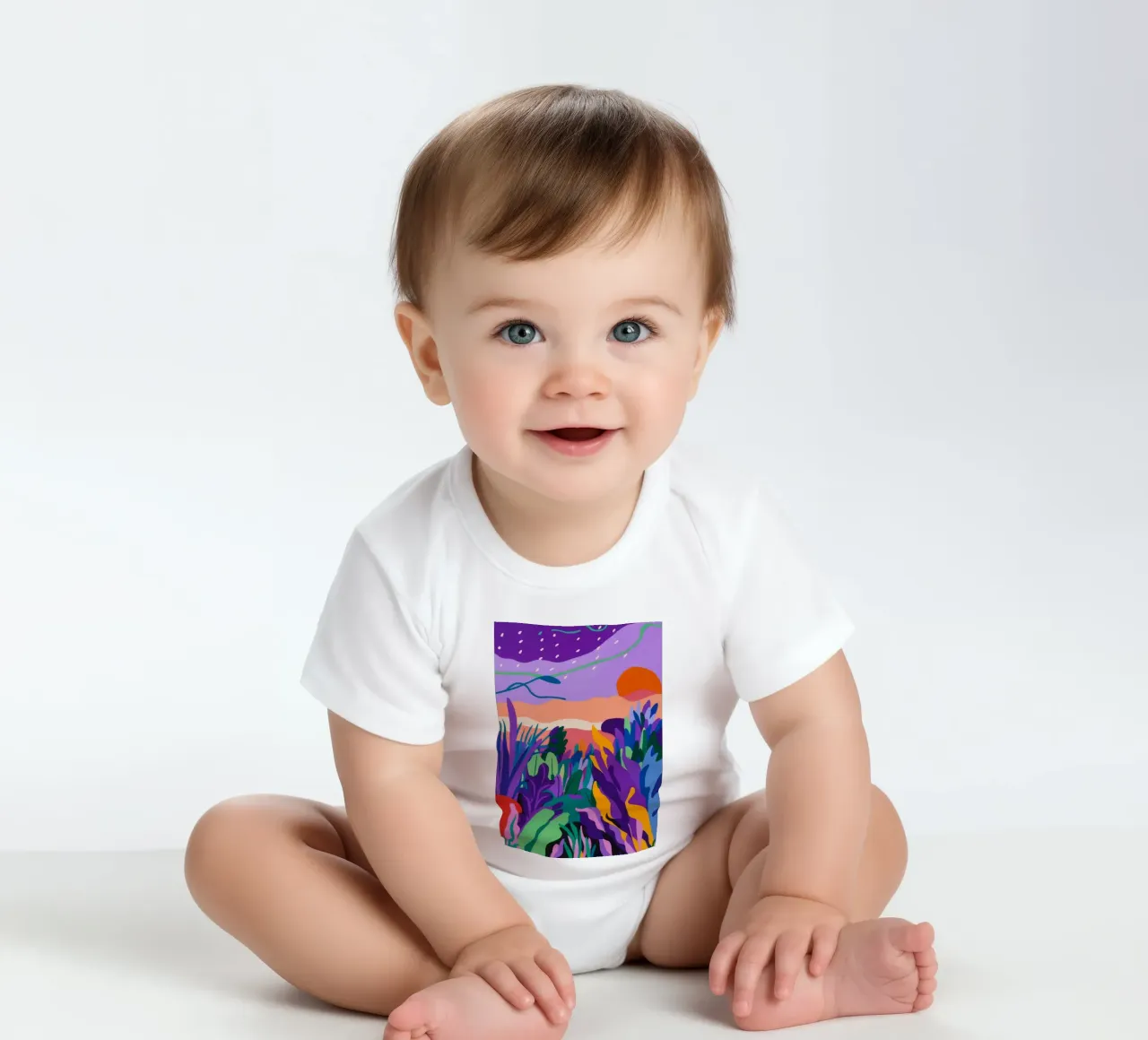 Orizzonte Viola Pace body neonato maniche corte da Zep Layers