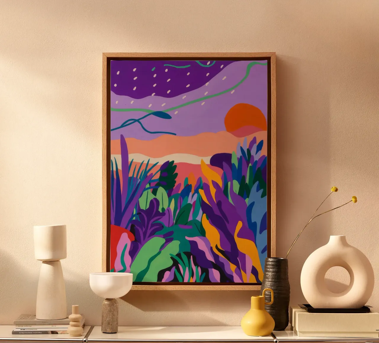 Orizzonte Viola Pace tela con Cornice a cassetta da Zep Layers
