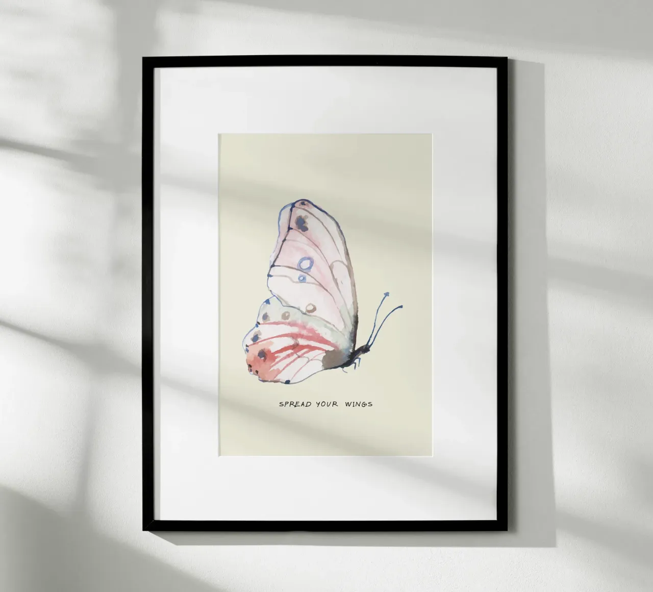 spread your wings poster met aluminium frame van AESTHETIC VIBES by Isabel