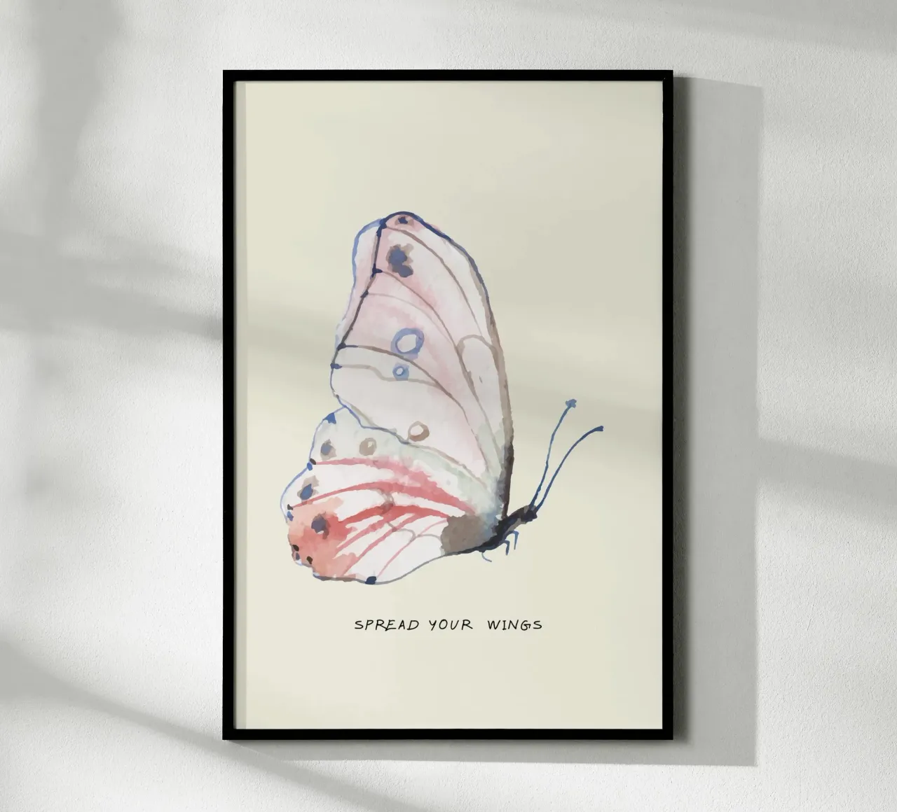 spread your wings poster met aluminium frame van AESTHETIC VIBES by Isabel