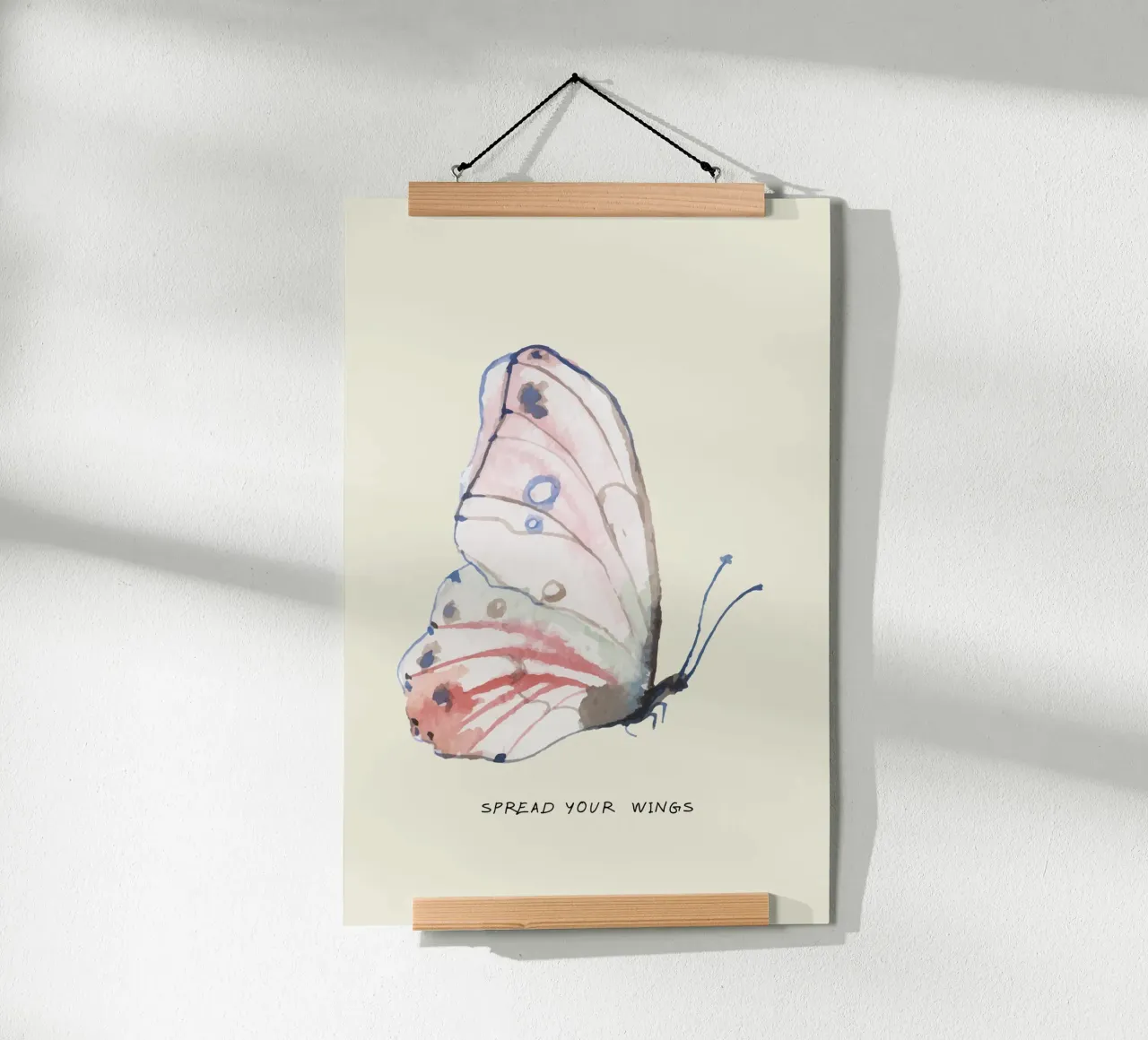 spread your wings poster met aluminium frame van AESTHETIC VIBES by Isabel