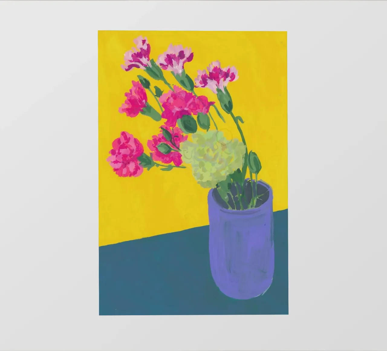 Carnations In A Vase telo in pvc da Sonia Brittain