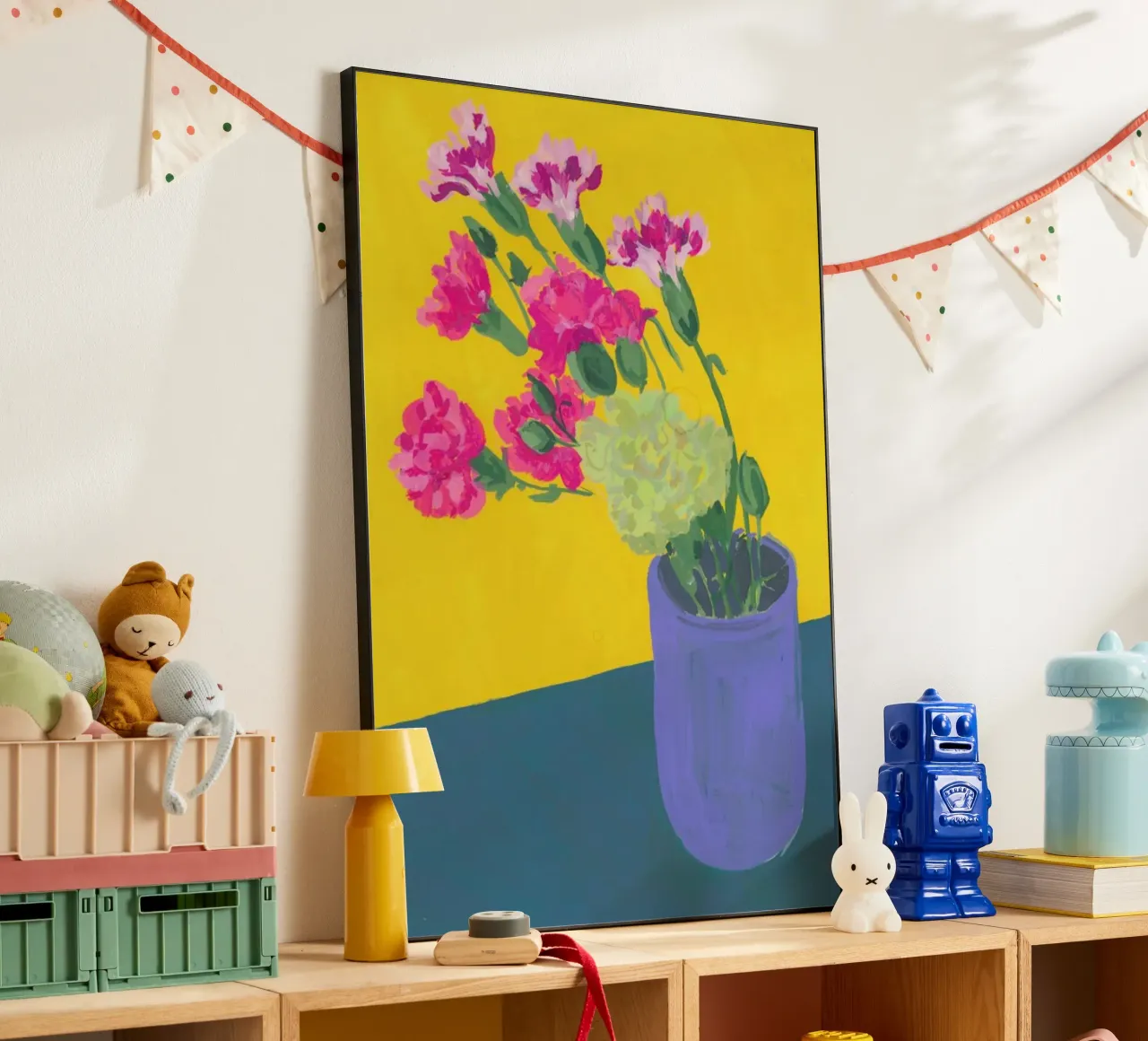 Carnations In A Vase alluminio dibond da Sonia Brittain