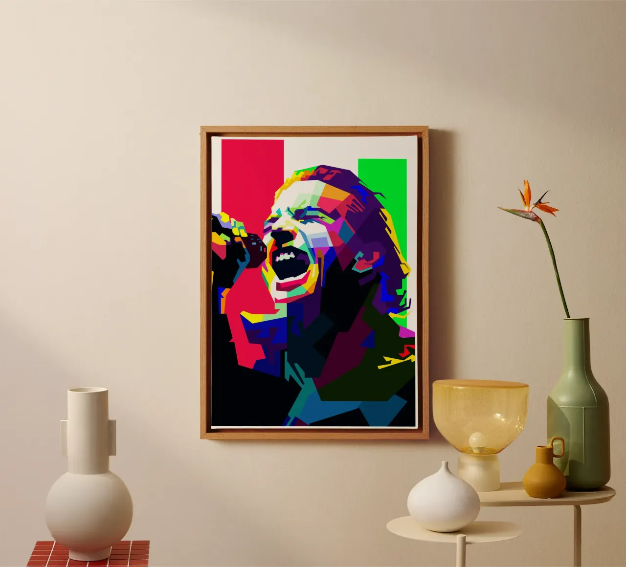Eddie Vedder Grunge Zanger WPAP Nu Trending canvas met Baklijst van Artkreator