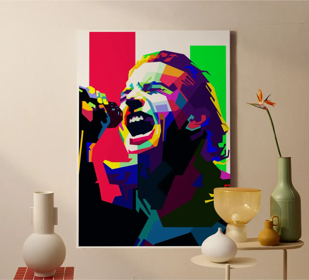 Eddie Vedder Grunge Zanger WPAP Nu Trending canvas met Baklijst van Artkreator