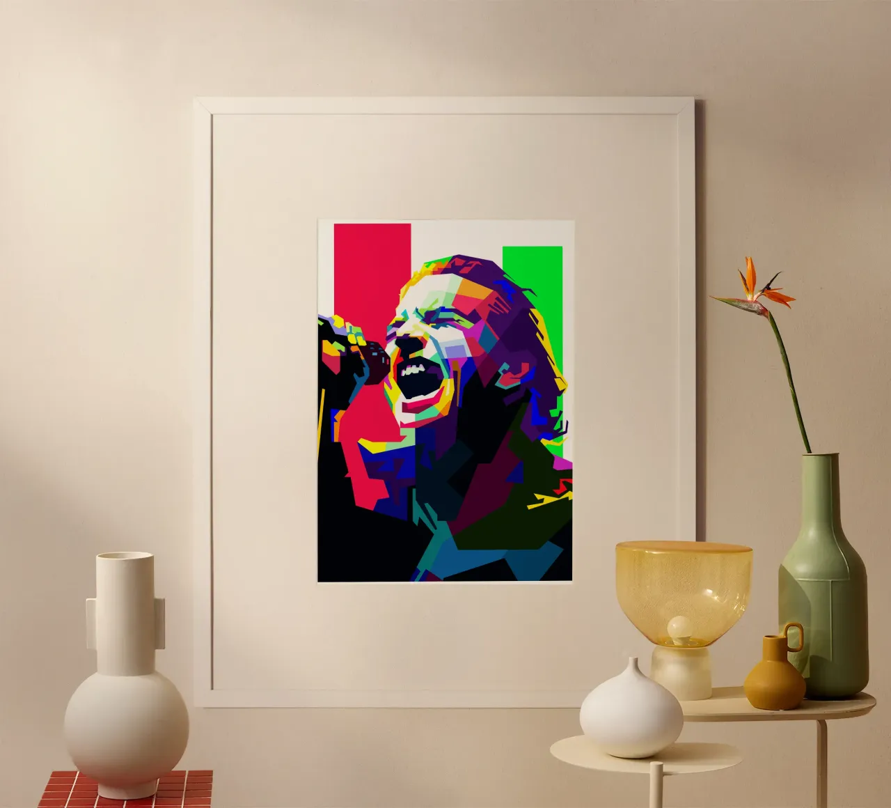 Eddie Vedder cantante grunge WPAP Trending Now poster con telaio in alluminio da Artkreator